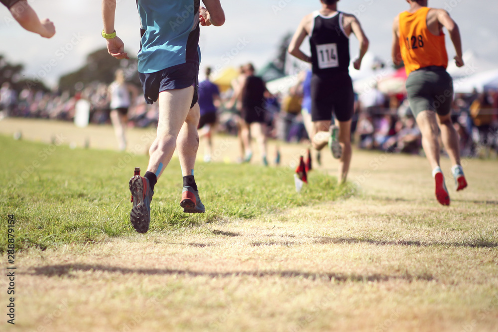 Athletes race in marathon running competition