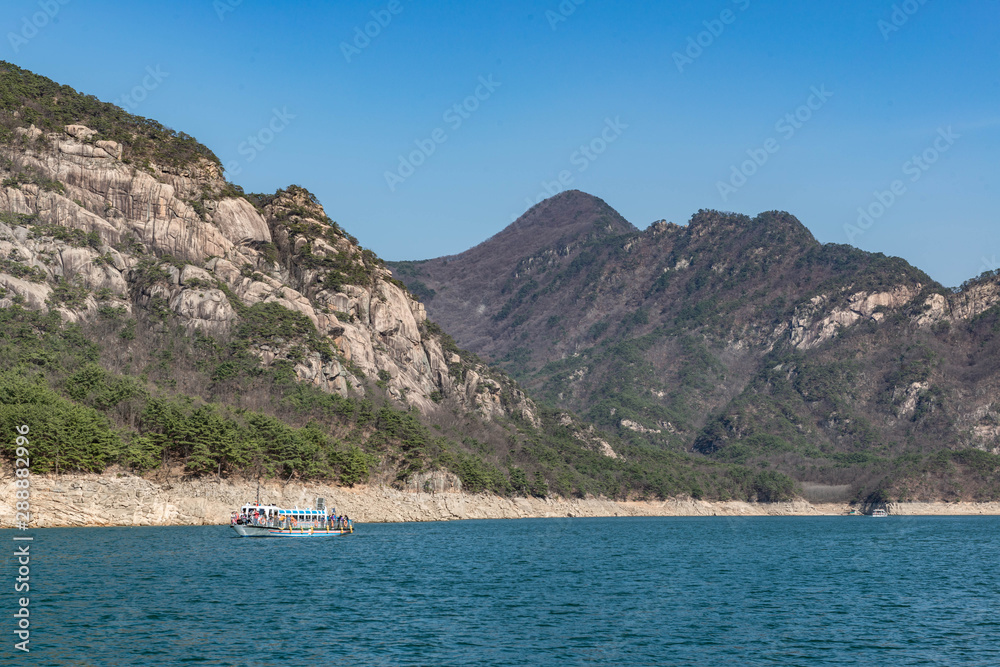 small island in the lake in Korea