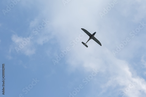 Small airplane in the sky