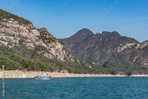 small island in the lake in Korea