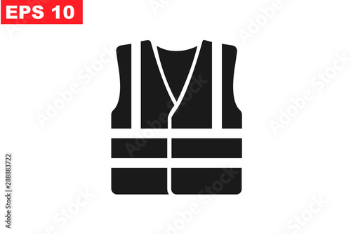 high visibility vest, reflective vest icon vector illustration