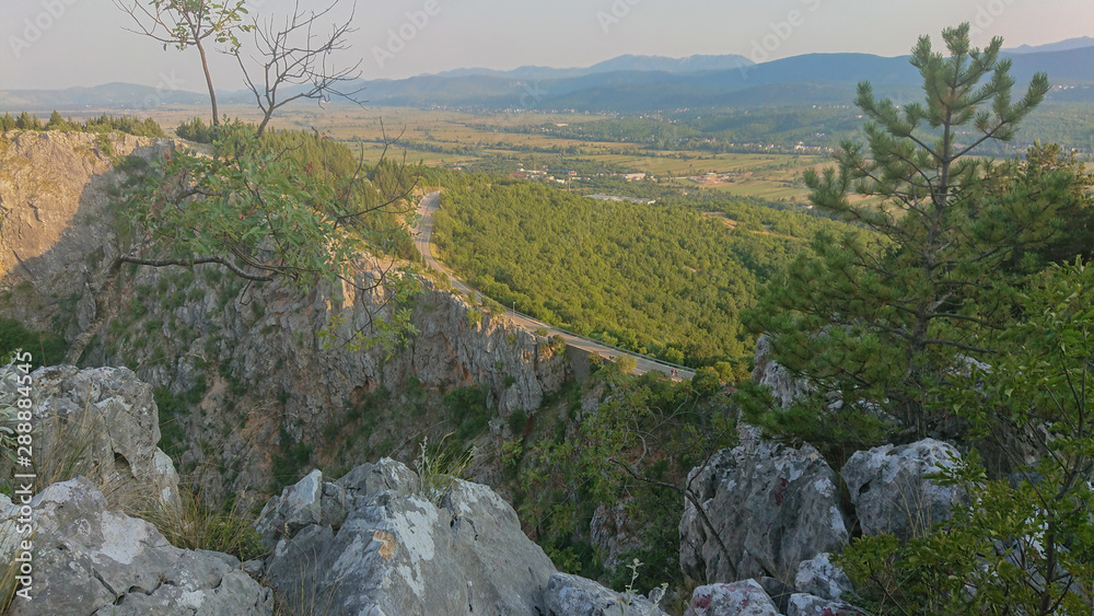 View from Biokovo mountain to the nature park , Croatia