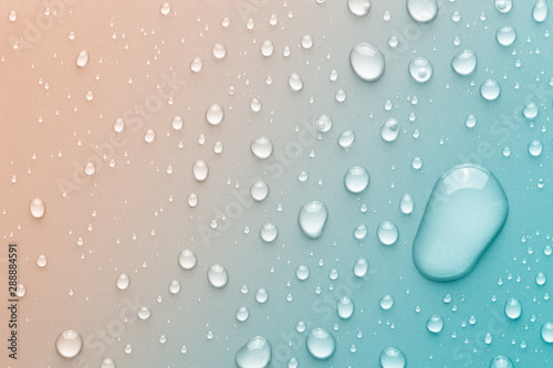 Drops of water on a color background