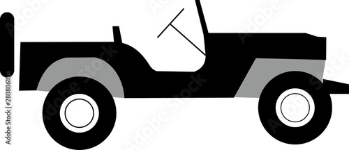 Old little offroad car willy jeep army jeep vector