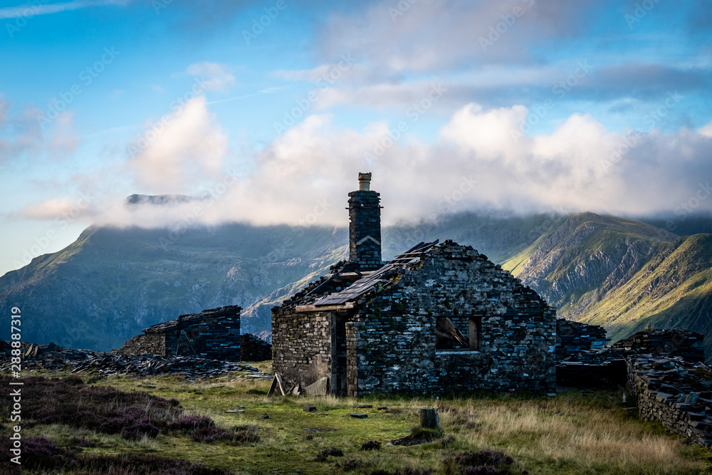 An old slate hut in Snowdonia National Park, Wales, UK 