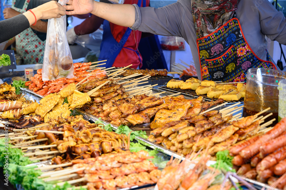 Obraz premium Street food selling