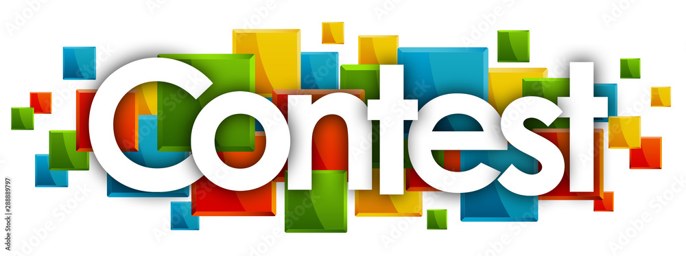 Φωτογραφία contest word in colored rectangles background