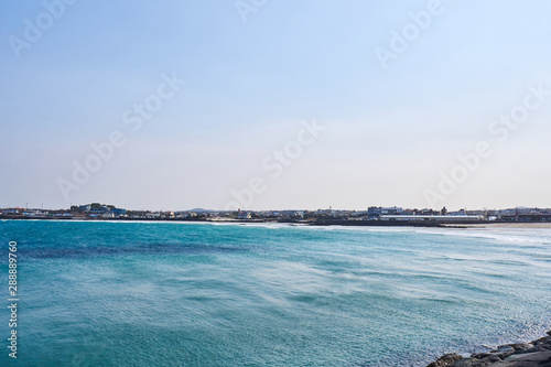 Sea landscape in Jeju Island, Korea.