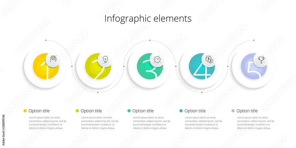 Business process chart infographics with 5 step options. Square corporate workflow graphic elements. Company flowchart presentation slide template. Vector info graphic design. Business process chart infographics with 5 step options. Square corporate workflow graphic elements. Company flowchart presentation slide template. Vector info graphic design.