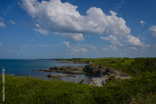 landscape with blue sky and clouds