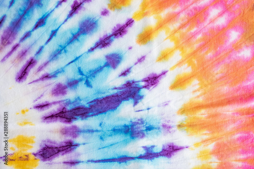 seamless colorful of tie dye fabric pattern background photo