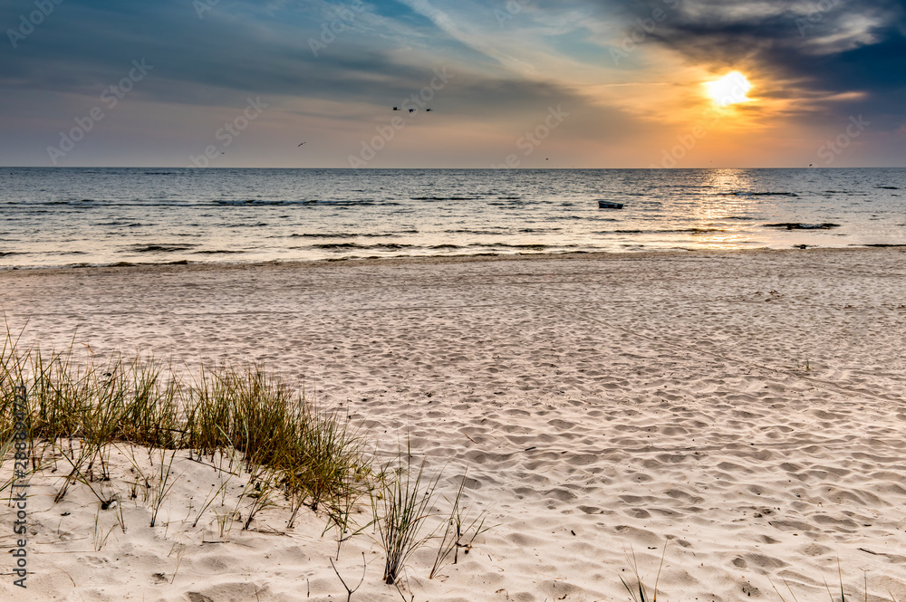 Inspiring landscape and seascape at dawn