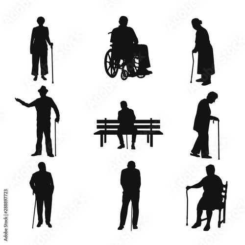 Old People Silhouettes