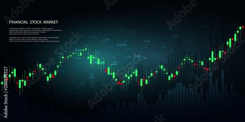 Economic graph with diagrams on the stock market, for business and financial concepts and reports. Japanese candles.Abstract vector background