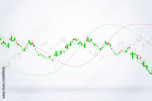 Economic graph with diagrams on the stock market, for business and financial concepts and reports. Japanese candles.Abstract vector background