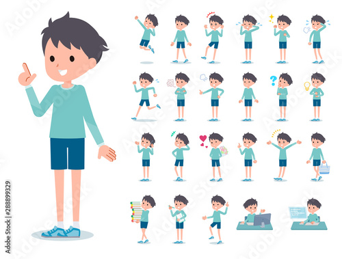 flat type blue clothing boy_emotion