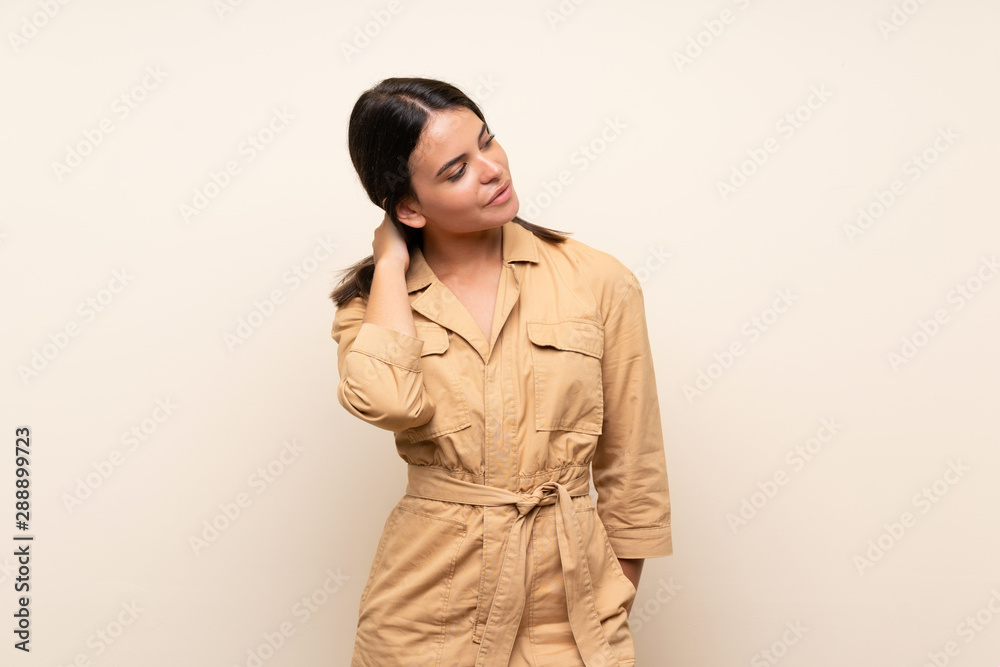 Young girl over isolated background thinking an idea Young girl over isolated background thinking an idea
