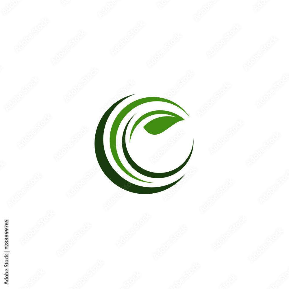 Creative green leaf logo template Creative green leaf logo template