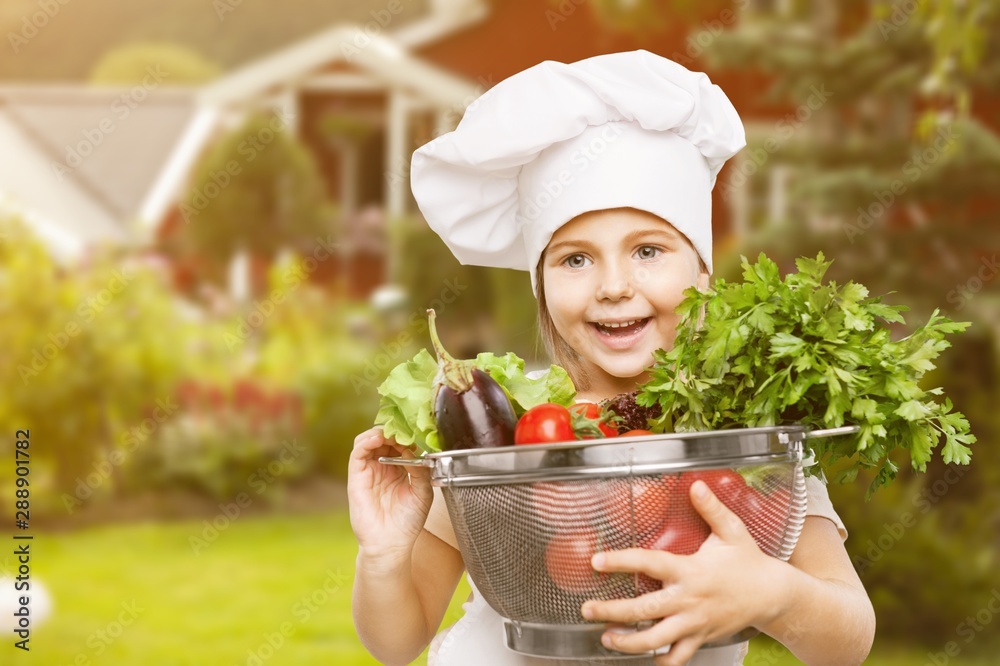 Portrait of adorable little girl with food Portrait of adorable little girl with food