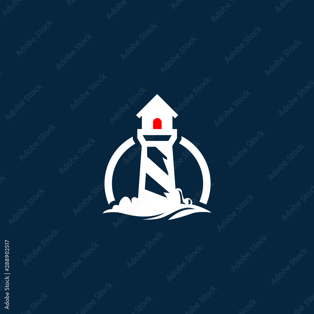 Lighthouse Tower Simple Icon Logo Design Template Element Vector