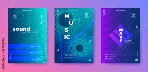 Sound Wave Poster. Audio Raund. Color Music 