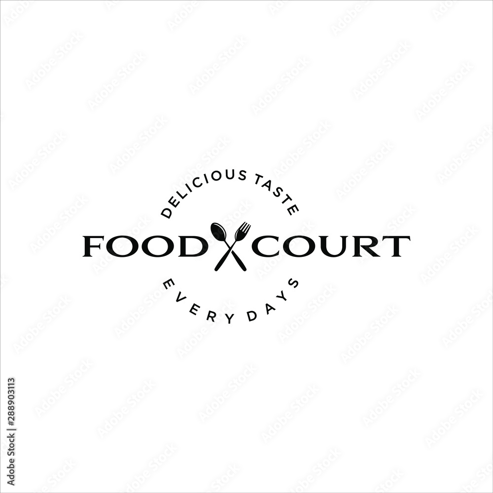 Fototapeta premium simple letter badge food emblem design idea