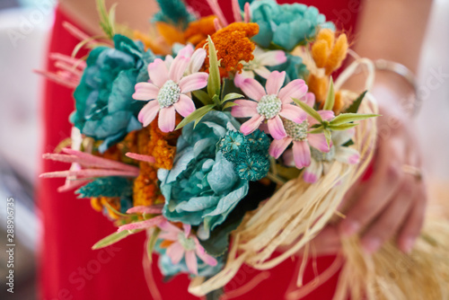 Beautiful bridal bouquet close up