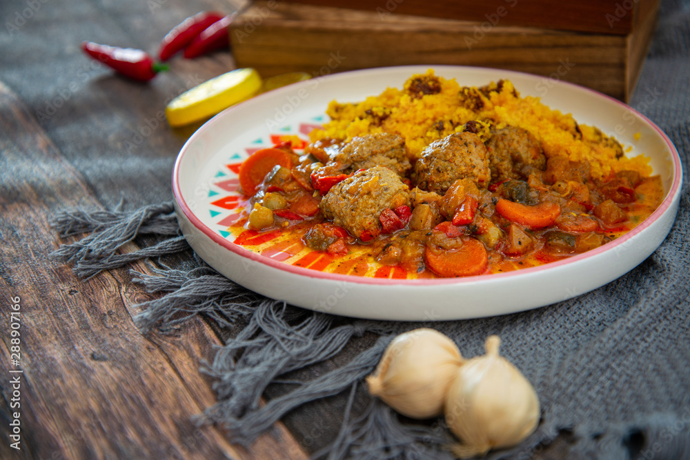 Moroccan beef kefta meatballs meatball and semolina Moroccan beef kefta meatballs meatball and semolina
