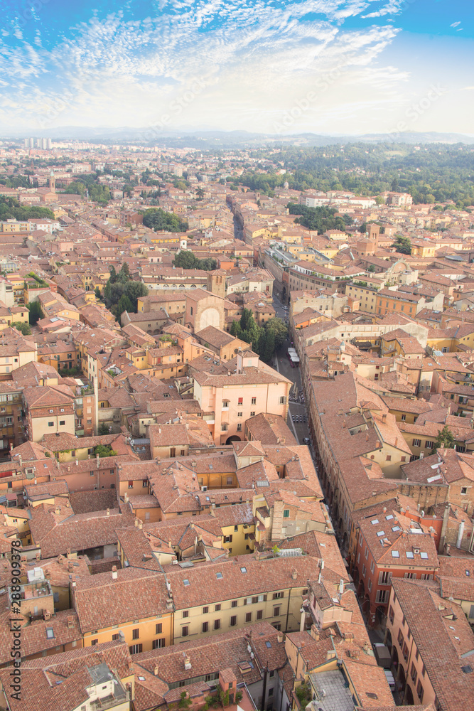 Beautiful view of the center of Bologna, Italy