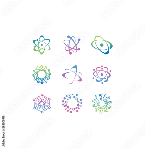Molecular Atom Neutron Laboratory Icon Design Vector Stock Illustration