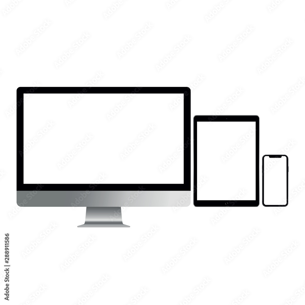 Realistic computer,tablet,smart phone mockup vector transparency vector Realistic computer,tablet,smart phone mockup vector transparency vector