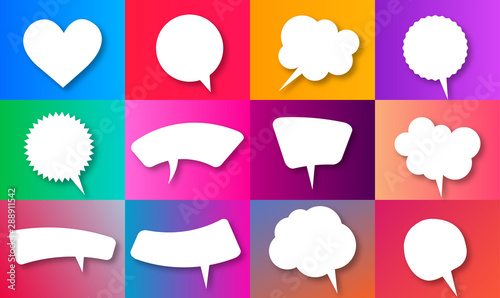 Abstract vector speech bubble design set