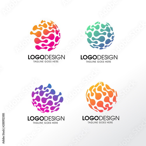 Abstract vector colorful tech logos