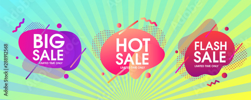 Abstract vector sale design set