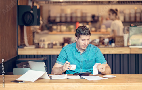 Owner of a restaurant checking financial business documentations - Accountant looking worried over the profit and loss accountancy papers