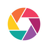colorful camera shutter icon- vector illustration