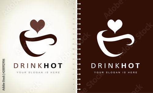 Coffee cup logo. Logo design vector illustration.