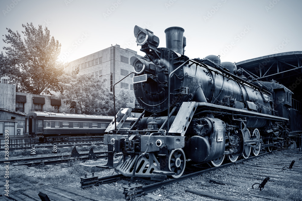 Naklejka premium Vintage steam train