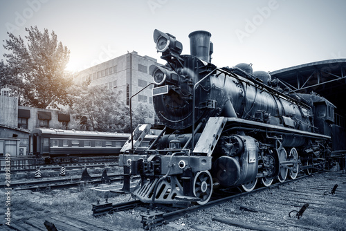 Fototapeta Vintage pociąg parowy