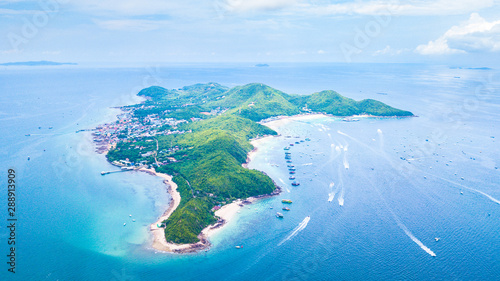 Canvas Print Aerial view of  Koh Larn island Pattaya Chon Buri Thailand