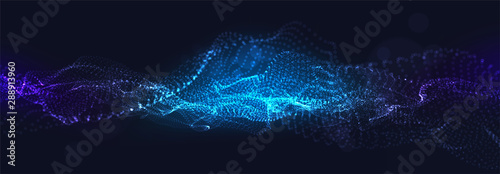 Abstract background.  Particles liquid dynamic flow. Trendy fluid cover design.