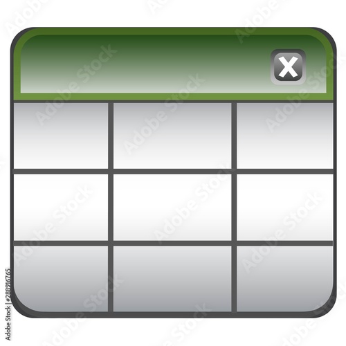 Classic database table. Vector icon.
