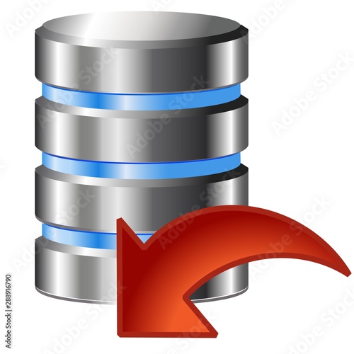Classic database undo changes. Vector icon.