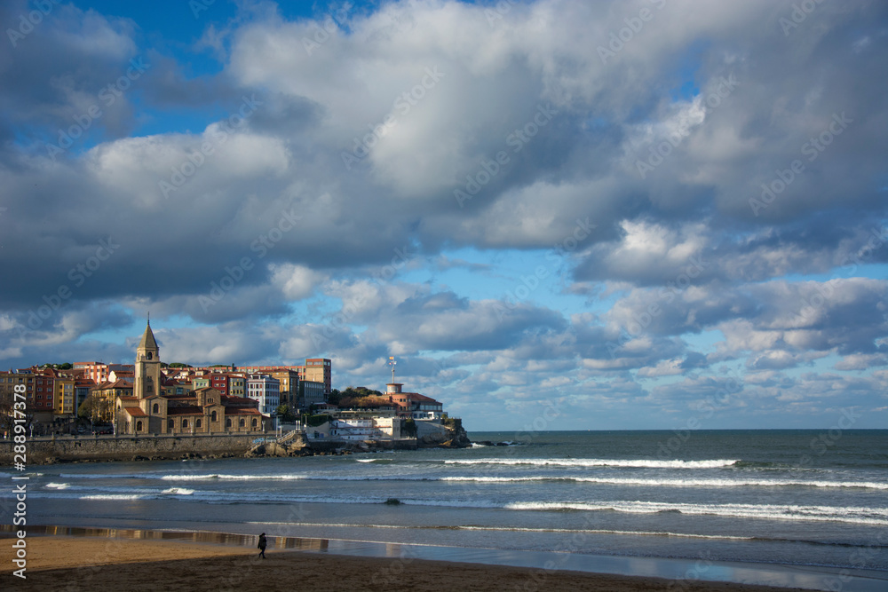 Railing, church and sea 4