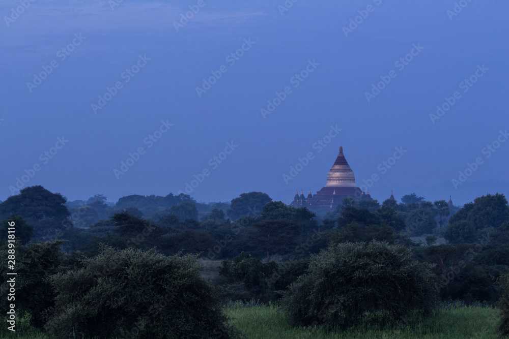 Landscape View of Ancient Temple and Pagoda in Old Bagan, Myanma Landscape View of Ancient Temple and Pagoda in Old Bagan, Myanma