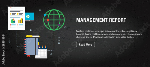 Management report  concept banner for internet.