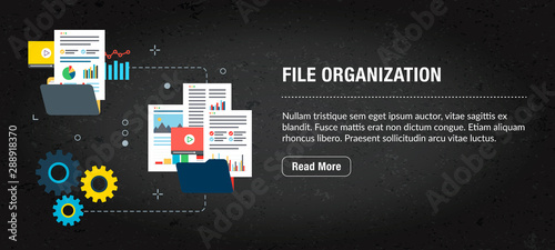 File organization concept banner for internet.