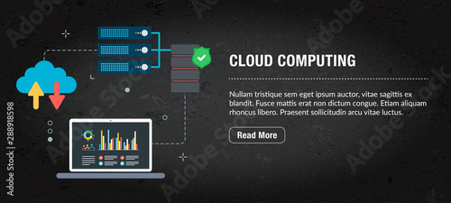 Cloud computing concept banner for internet.