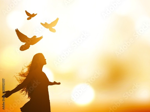 Canvas Print Peace abstract alone background bird christian concept