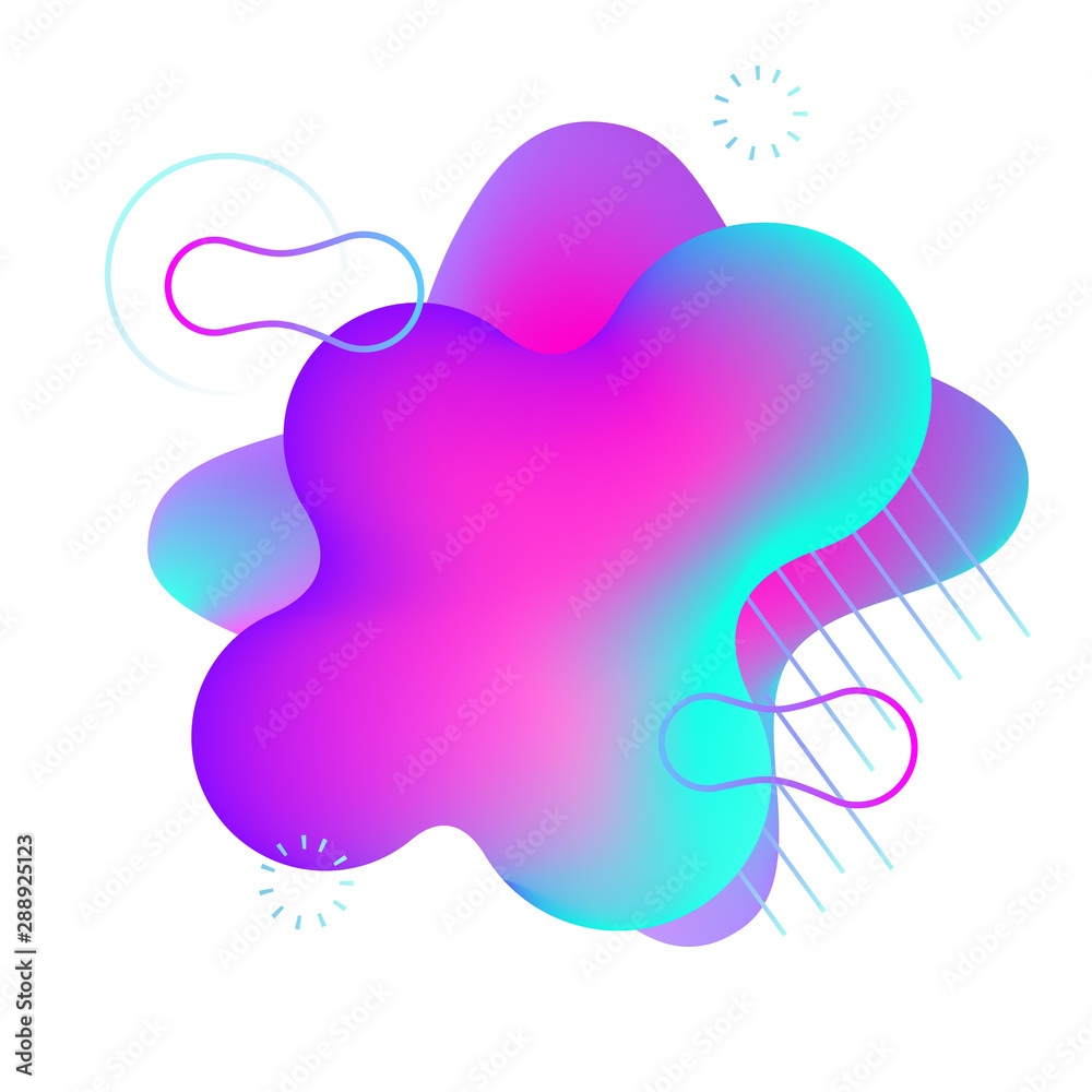 Gradient fluid shape isolated on white. Blue and purple spot and abstract elements Gradient fluid shape isolated on white. Blue and purple spot and abstract elements